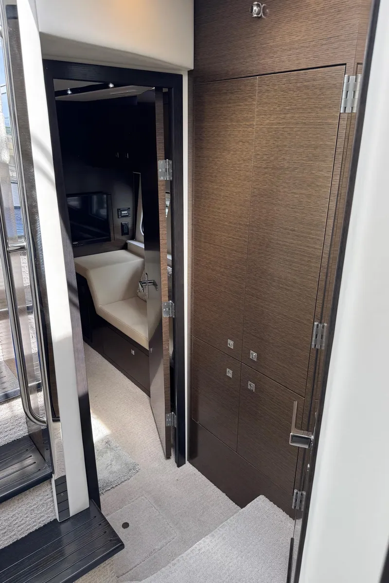 Slide: The Image of Interior of 2017 Cruisers Yachts 45 Cantius, featuring modern design and luxurious seating. - 28