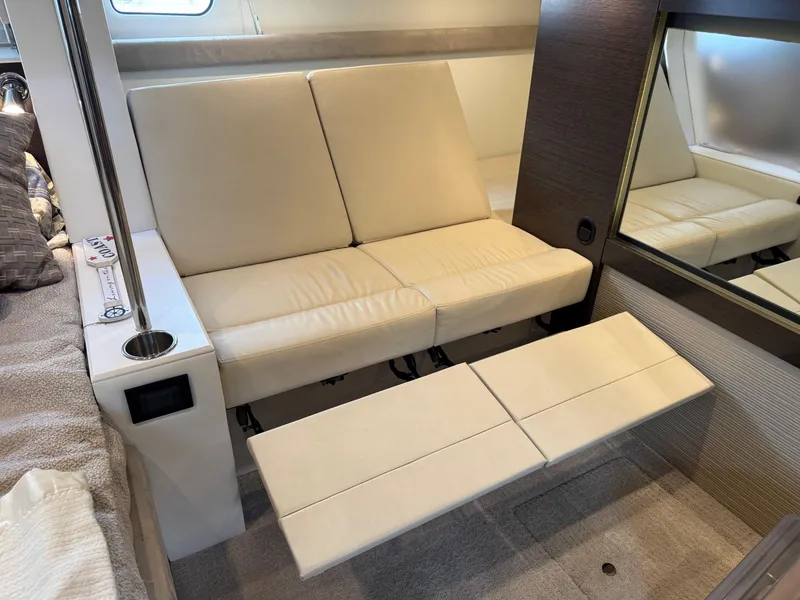 Slide: The Image of 2017 Cruisers Yachts 45 Cantius interior with beige seating and modern design. - 32