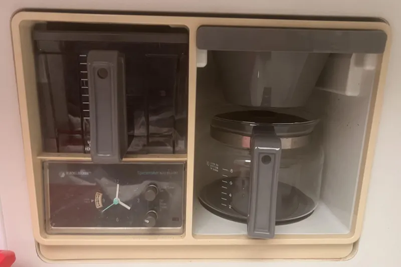 Slide: The Image of Built-in Black & Decker coffee maker on a 1994 Carver 350 yacht. - 38