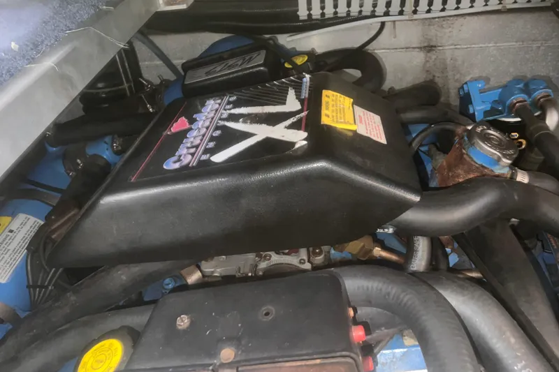Slide: The Image of Engine compartment of a 1994 Carver 350 with Crusader XL components. - 48