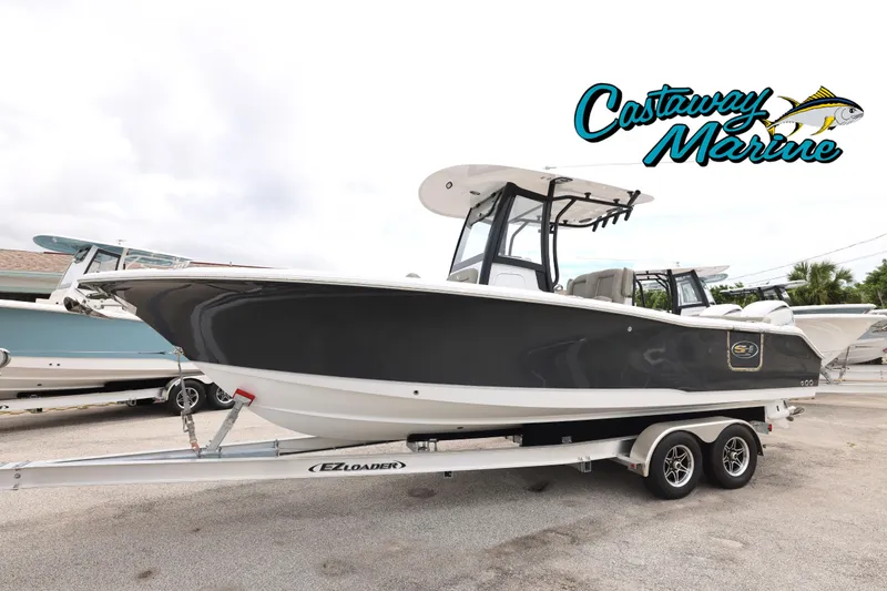 Slide: The Image of 2026 Sea Hunt Ultra 265 SE boat on trailer at Castaway Marine. - 0