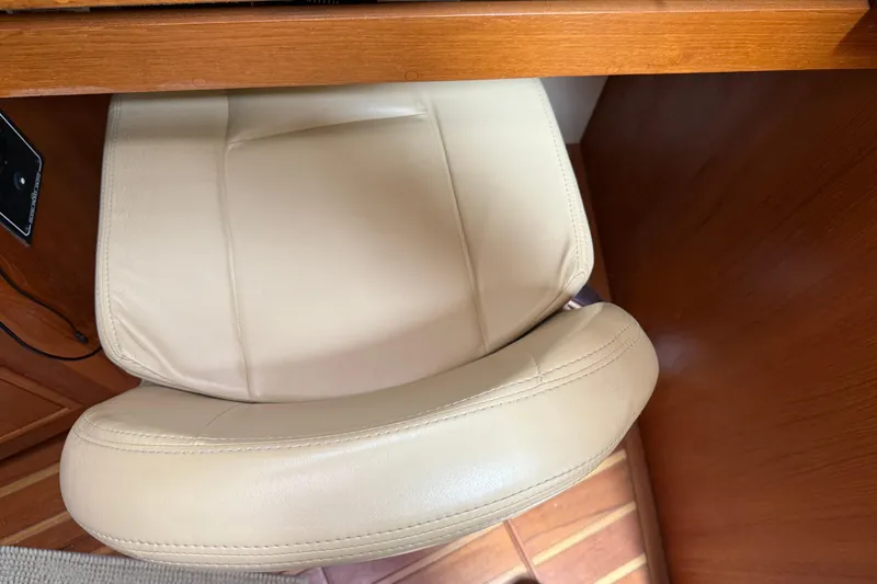 Slide: The Image of Beige leather seat in 2008 Island Packet 370 yacht interior. - 75