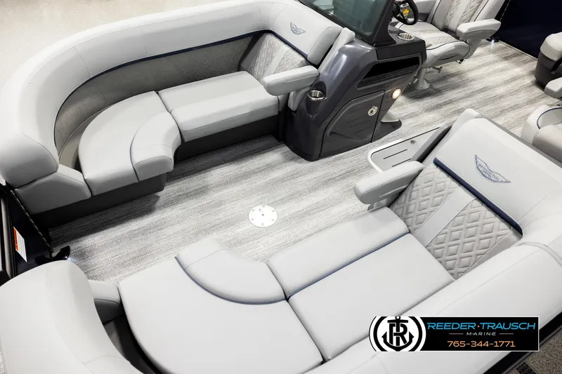 Slide: The Image of Luxurious interior of 2026 Bennington 22 MSBSE pontoon boat with plush seating and modern design. - 10
