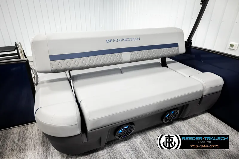 Slide: The Image of 2026 Bennington 22 MSBSE boat seat with elegant design and integrated speakers. - 21