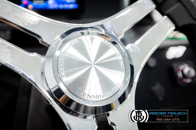 Slide: The Image of Close-up of 2026 Bennington 22 MSBSE steering wheel with logo. - 35