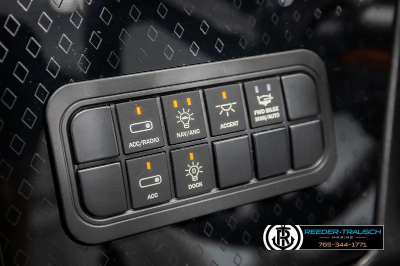 Slide: The Image of Control panel of 2026 Bennington 22 MSBSE boat with various function buttons. - 37