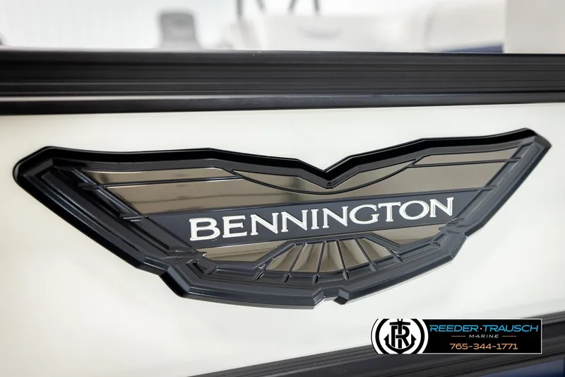 Slide: The Image of 2026 Bennington 22 MSBSE logo on boat with Reeder-Trausch Marine branding. - 51