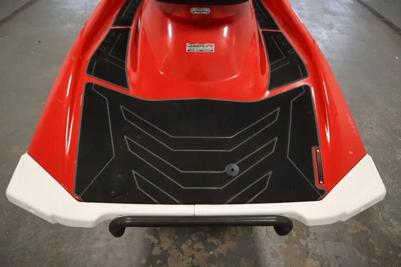 Slide: The Image of Red 2018 Yamaha GP1800 jet ski with black traction mats, viewed from above. - 22