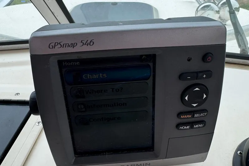 Slide: The Image of Garmin GPSmap 546 on 1996 Parker 2110 Walkaround boat dashboard. - 7