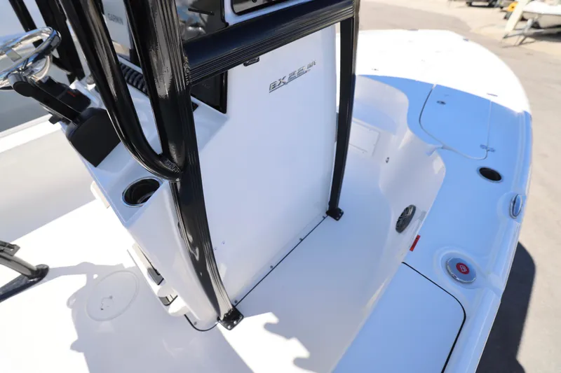 Slide: The Image of 2026 Sea Hunt BX 22 BR boat console and deck, featuring sleek design and modern controls. - 21