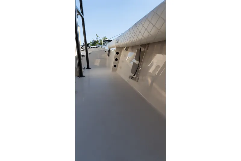 Slide: The Image of 2021 Sea Chaser 26 LX boat interior with sleek design and modern features. - 28