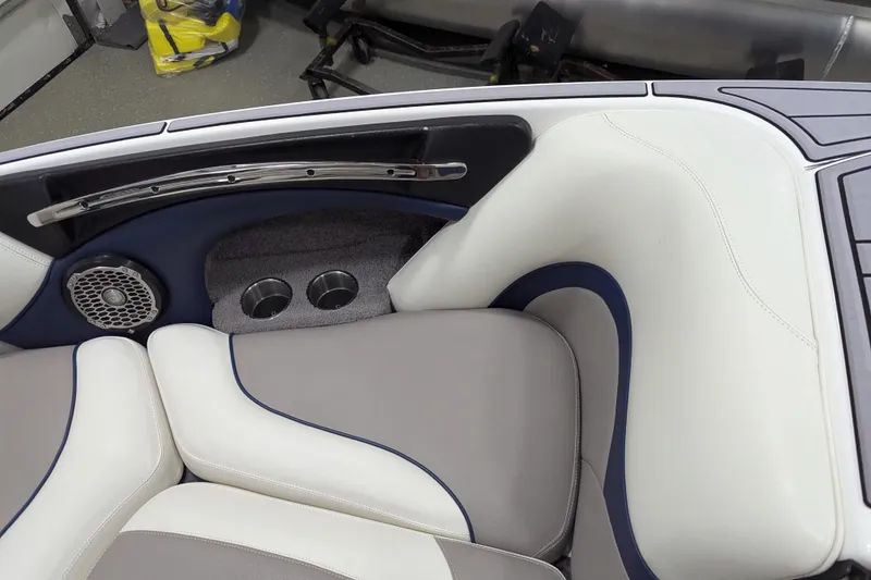 Slide: The Image of 2012 Malibu Wakesetter VLX interior with stylish seating and cup holders. - 35