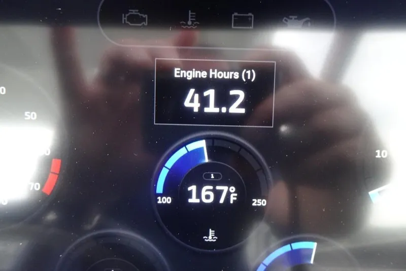 Slide: The Image of Dashboard display of 2023 Cobalt A29 showing 41.2 engine hours and 167°F temperature. - 20