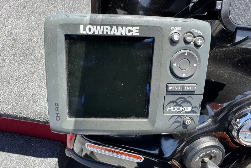 Slide: The Image of Lowrance Hook 5 fish finder on 2017 Nitro ZV18 boat dashboard. - 48