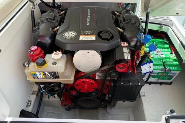 Slide: The Image of Engine compartment of a 2017 Cobalt 220S boat with Volvo Penta V8 engine. - 15