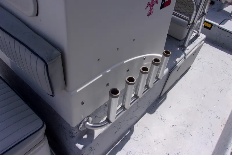 Slide: The Image of Boat interior with rod holders, Tran Cat 21 model, 2004. - 12