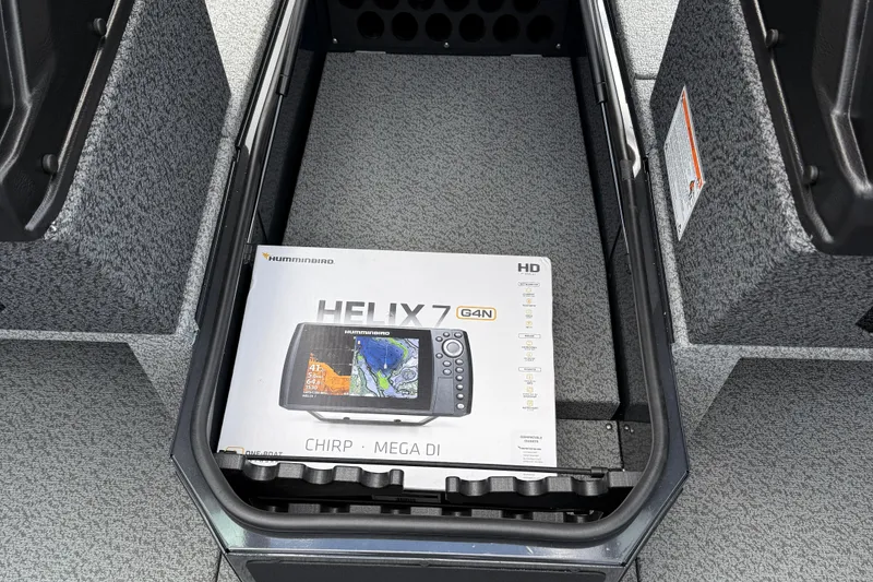 Slide: The Image of Humminbird Helix 7 G4N fish finder in Lund 1775 Impact XS Sport boat storage. - 22
