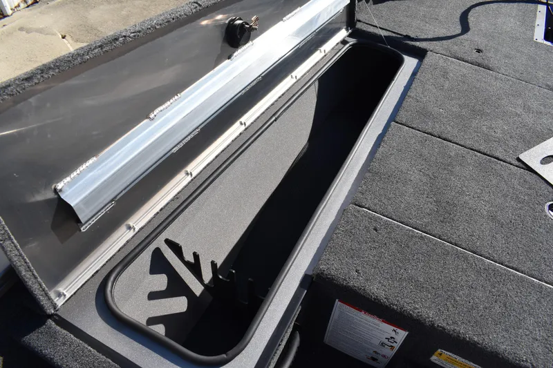 Slide: The Image of Minn Kota Edge trolling motor on 2026 Lowe Stinger 175C boat deck. - 19