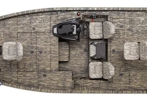 Slide: The Image of 2026 Lowe Stinger 175C fishing boat on trailer, parked outdoors. - 2