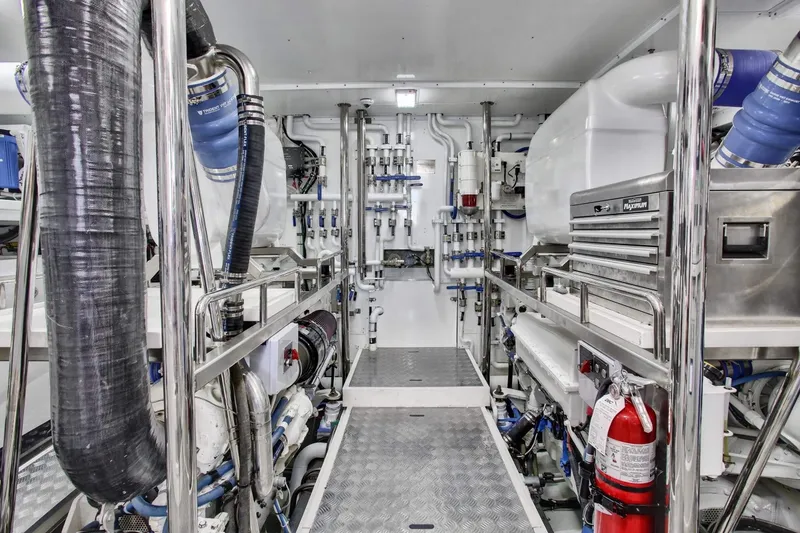 Slide: The Image of Engine room of 2026 Selene 92 Ocean Explorer yacht, featuring advanced machinery and equipment. - 16