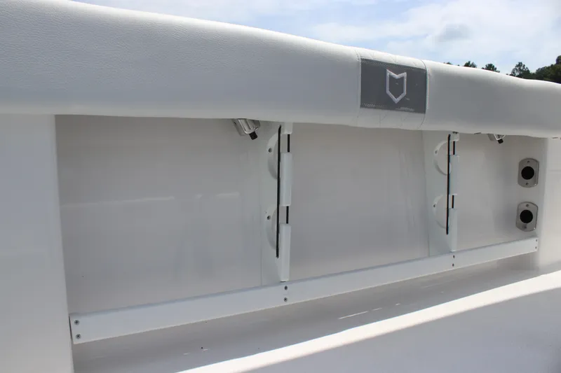 Slide: The Image of 2026 Sea Fox 248 Commander boat interior detail with white cushioned seating. - 22