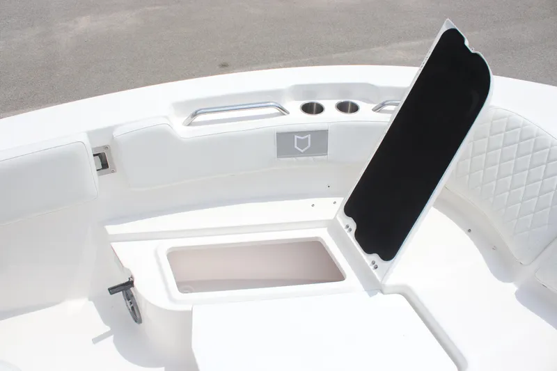 Slide: The Image of 2026 Sea Fox 248 Commander boat interior with open storage compartment. - 6
