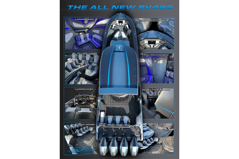 Slide: The Image of The image showcases the MTI V422 2026 boat with luxurious interior features and advanced design elements. - 3