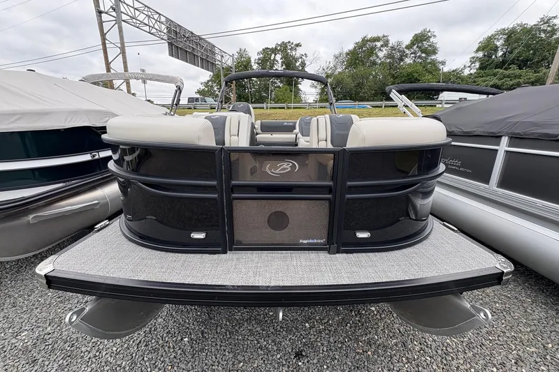 Slide: The Image of 2026 Barletta C22UC pontoon boat with sleek design and comfortable seating. - 1