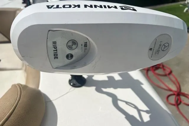 Slide: The Image of Minn Kota Riptide trolling motor on 2018 Key West 263 FS boat deck. - 11