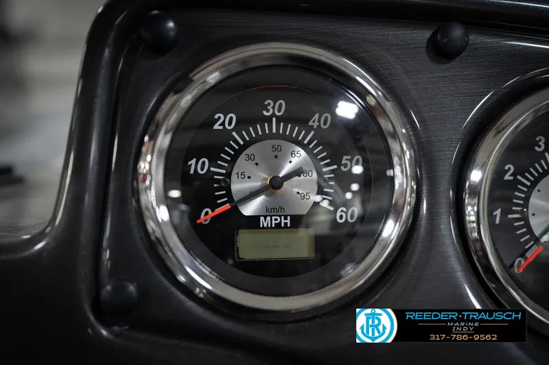 Slide: The Image of Close-up of a speedometer in a Flowers SD224, 2022 model boat. - 36