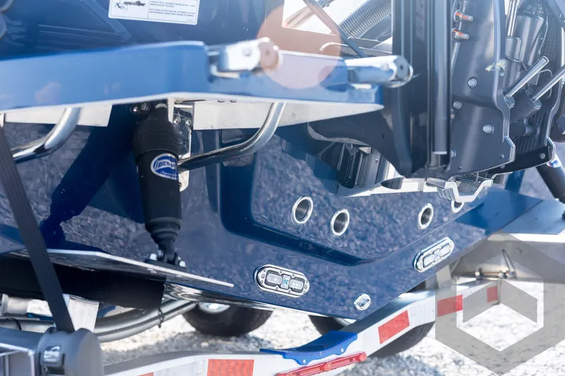 Slide: The Image of 2026 Pathfinder 2200 TRS boat hull and trailer detail, showcasing sleek design and components. - 21