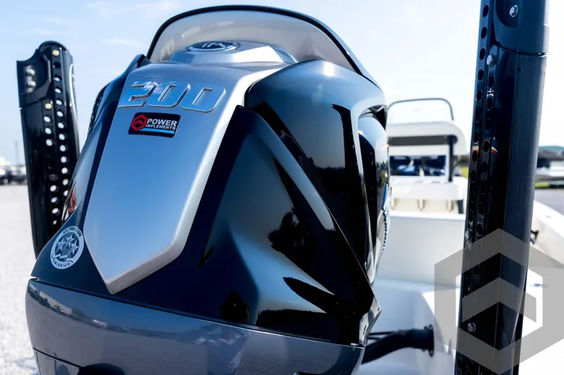 Slide: The Image of 2026 Pathfinder 2200 TRS boat engine close-up, showcasing sleek design and power features. - 26