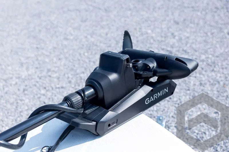 Slide: The Image of Garmin marine equipment on 2026 Pathfinder 2200 TRS boat, close-up view. - 39