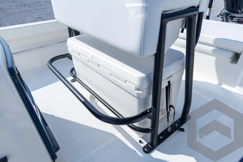 Slide: The Image of Pathfinder 2200 TRS 2026 boat seat with integrated cooler and sturdy frame. - 67