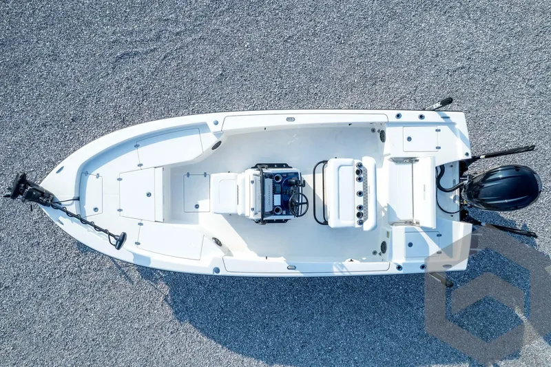 Slide: The Image of Aerial view of 2026 Pathfinder 2200 TRS boat on gravel surface. - 77