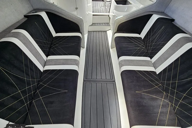 Slide: The Image of Interior of 2008 Nordic Powerboats 35 Flame MCOB with stylish seating and modern design. - 107