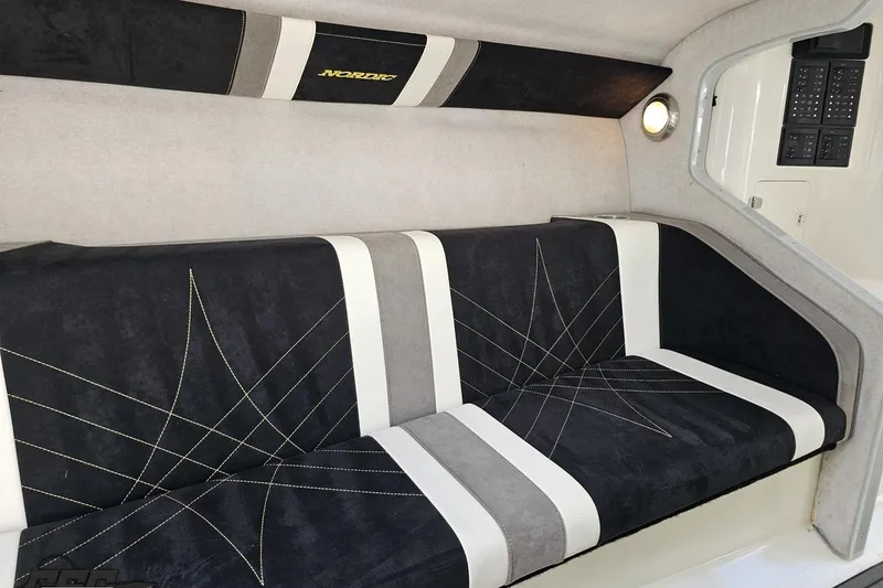 Slide: The Image of Interior of 2008 Nordic Powerboats 35 Flame MCOB with stylish seating and modern design. - 109