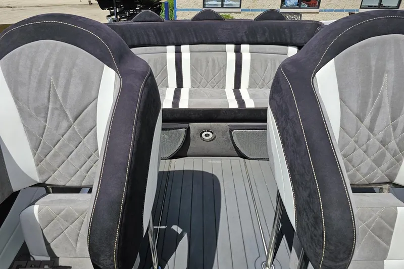 Slide: The Image of Interior of 2008 Nordic Powerboats 35 Flame MCOB with stylish seating and modern design. - 114