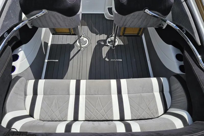 Slide: The Image of 2008 Nordic Powerboats 35 Flame MCOB interior with stylish seating and sleek design. - 57