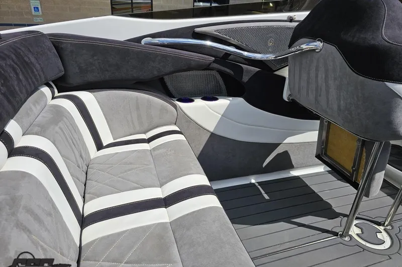 Slide: The Image of Interior of 2008 Nordic Powerboats 35 Flame MCOB with sleek seating and modern design. - 65