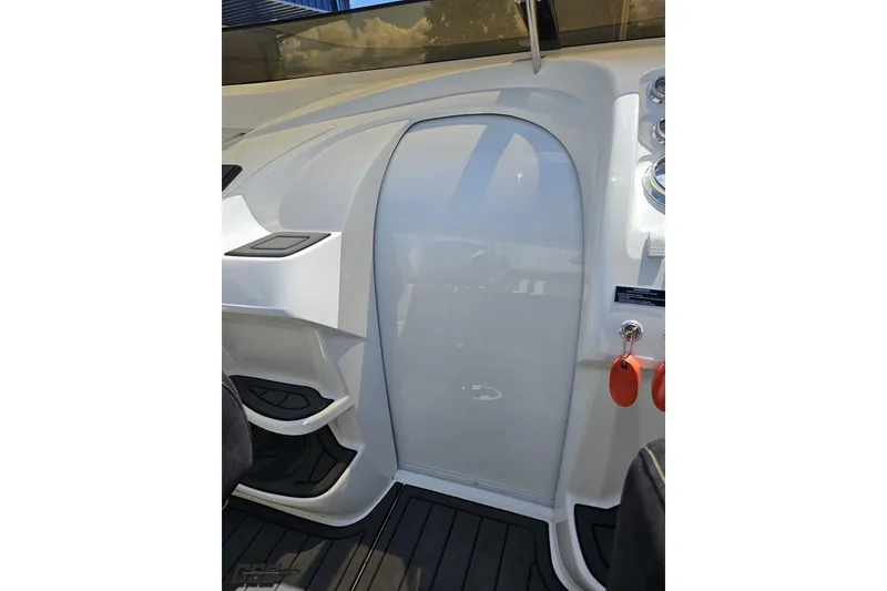 Slide: The Image of 2008 Nordic Powerboats 35 Flame MCOB cockpit with sleek design and modern controls. - 81