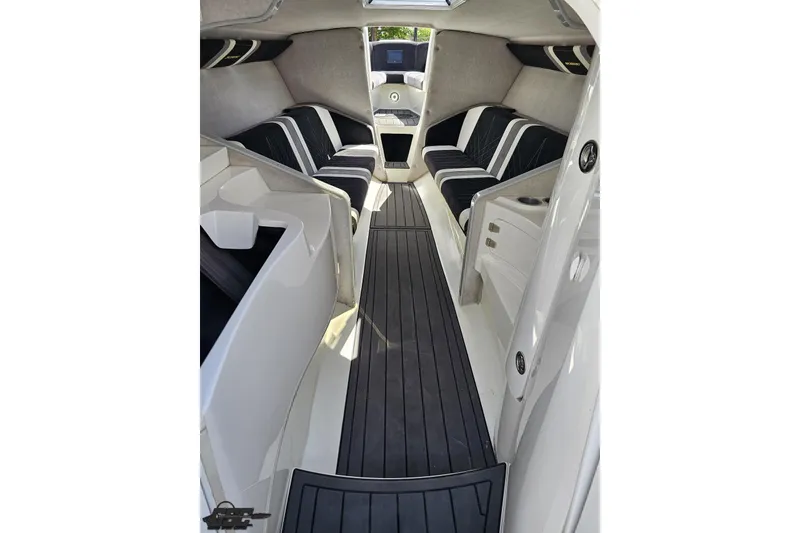 Slide: The Image of 2008 Nordic Powerboats 35 Flame MCOB interior with sleek seating and modern design. - 83
