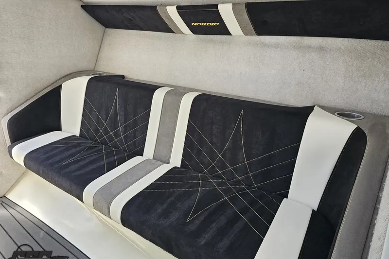 Slide: The Image of 2008 Nordic Powerboats 35 Flame MCOB interior with stylish black and white seating. - 86