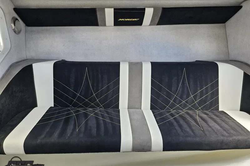 Slide: The Image of 2008 Nordic Powerboats 35 Flame MCOB interior seating with stylish upholstery design. - 98