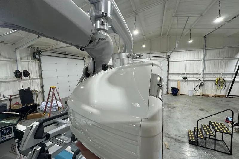 Slide: The Image of 2019 MasterCraft NXT22 engine compartment featuring Ilmor 5000 MPI engine. - 27