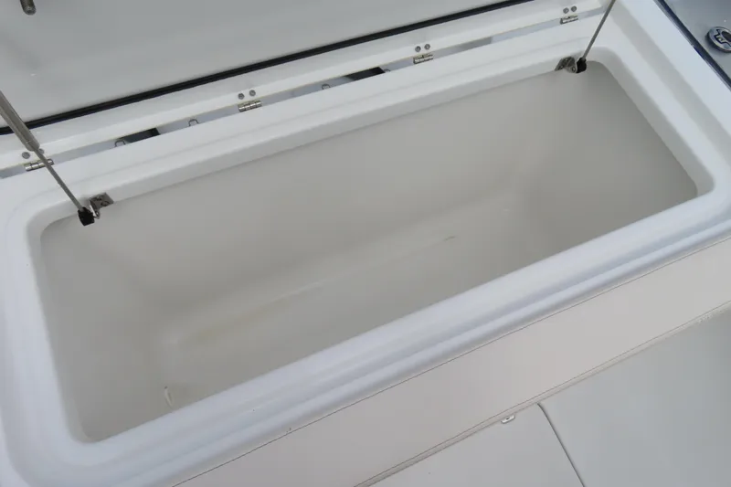 Slide: The Image of 2024 Sea Hunt Gamefish 30 Coffin Box, open and empty, showcasing interior space. - 31