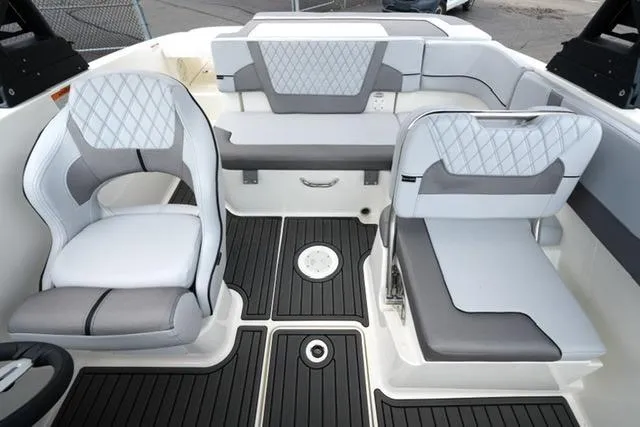 Slide: The Image of 2024 Bayliner VR5 Bowrider I/O interior with stylish seating and modern design. - 15