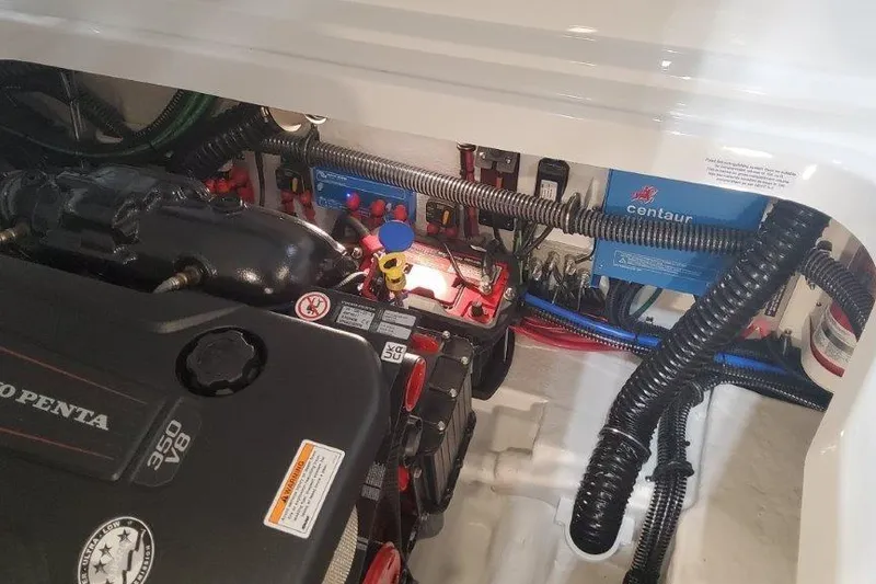 Slide: The Image of Engine compartment of 2024 Formula 310 Sun Sport with Volvo Penta 350 V8 engine. - 33