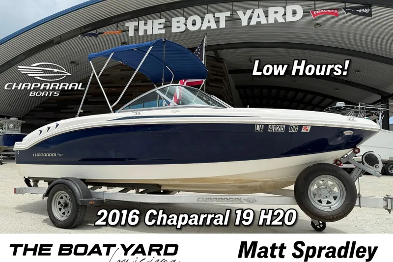 The Image of 2016 Chaparral 19 H2O Sport boat on trailer at The Boat Yard, low hours. - 0