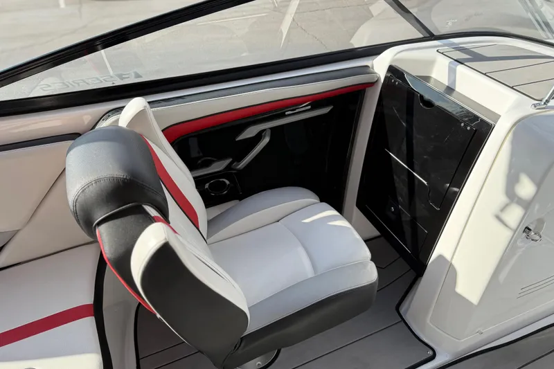 Slide: The Image of 2019 Yamaha Boats 242X E-Series interior with sleek seating and modern design. - 50